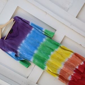 🎇  Delia's waffle fabric popsicle tie dye rainbow dress  🌈